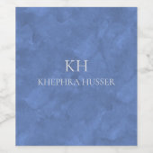 Étiquette Pour Bouteilles De Vin Aquarelle bleu clair (Étiquettes simples)