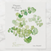 Étiquette Pour Bouteilles De Vin Aquarelle botanique de la fête des mères (Étiquettes simples)