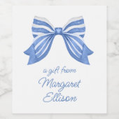 Étiquette Pour Bouteilles De Vin Aquarelle Bouteille Bleue Bouton (Étiquettes simples)