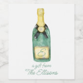 Étiquette Pour Bouteilles De Vin Aquarelle Bouteille de vin monogramme (Étiquettes simples)