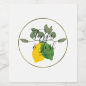 Étiquette Pour Bouteilles De Vin Aquarelle Citron Lime Limoncello Faux Mariage or (Étiquettes simples)