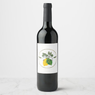 Étiquette Pour Bouteilles De Vin Aquarelle Citron Lime Limoncello Faux Or Mariage