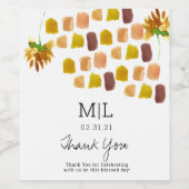 Étiquette Pour Bouteilles De Vin Aquarelle de la brosse jaune (Étiquettes simples)