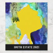 Étiquette Pour Bouteilles De Vin Aquarelle de l'art silhouette abstraite (Étiquettes simples)