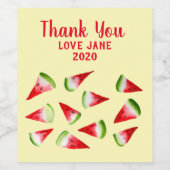 Étiquette Pour Bouteilles De Vin Aquarelle de pastèque fruit mignon (Étiquettes simples)