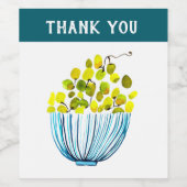 Étiquette Pour Bouteilles De Vin Aquarelle de raisins fruits mignons (Étiquettes simples)