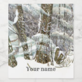 Étiquette Pour Bouteilles De Vin Aquarelle d'hiver (Étiquettes simples)