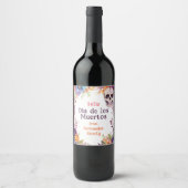Étiquette Pour Bouteilles De Vin 💀 🎉 Aquarelle Día de Muertos (Devant)