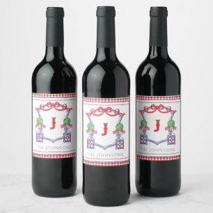Étiquette Pour Bouteilles De Vin Aquarelle Drapeau américain patriotique Topiotique