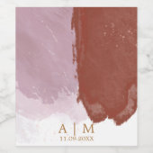 Étiquette Pour Bouteilles De Vin Aquarelle en terracotta Lavender Monogram (Étiquettes simples)