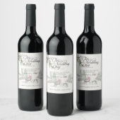 Étiquette Pour Bouteilles De Vin Aquarelle Étiquette de vin Fleurs botaniques (Bouteilles)