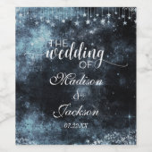 Étiquette Pour Bouteilles De Vin Aquarelle étoile Mariage céleste Monogramme (Étiquettes simples)