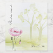 Étiquette Pour Bouteilles De Vin Aquarelle Fleur et arbres (Étiquettes simples)