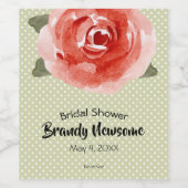 Étiquette Pour Bouteilles De Vin Aquarelle Fleurale Rose Rouge (Étiquettes simples)