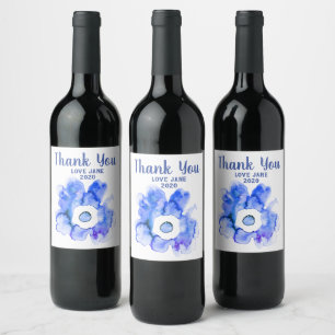 Étiquette Pour Bouteilles De Vin Aquarelle florale dessinée à la main laboratoire d