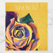 Étiquette Pour Bouteilles De Vin Aquarelle gothique Rose dorée (Étiquettes simples)