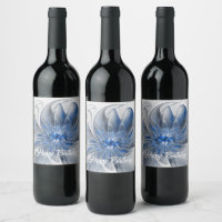 Aquarelle gris bleu Abstrait Fractal Art Flower