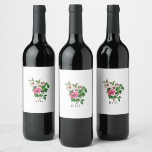 Étiquette Pour Bouteilles De Vin Aquarelle Hibiscus Tropical Mariage d'été