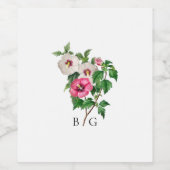 Étiquette Pour Bouteilles De Vin Aquarelle Hibiscus Tropical Mariage d'été (Étiquettes simples)