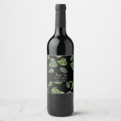 Étiquette Pour Bouteilles De Vin Aquarelle main Monstera Adansonii Leaf (Devant)