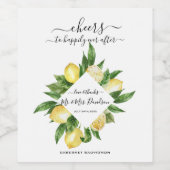 Étiquette Pour Bouteilles De Vin Aquarelle méditerranéenne Citron Mariage tropical (Étiquettes simples)