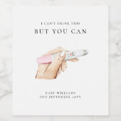 Étiquette Pour Bouteilles De Vin Aquarelle mignonne Grossesse personnalisée (Étiquettes simples)