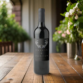 Étiquette Pour Bouteilles De Vin Aquarelle Moderne Mariage de la Branche d'Olivier