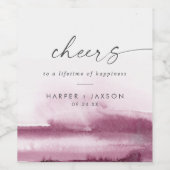 Étiquette Pour Bouteilles De Vin Aquarelle moderne | Mariage Red Cheers (Étiquettes simples)