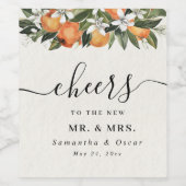 Étiquette Pour Bouteilles De Vin Aquarelle moderne orange et fleurs (Étiquettes simples)