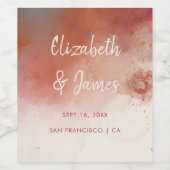 Étiquette Pour Bouteilles De Vin Aquarelle moderne Terracotta Desert Boho Mariage (Étiquettes simples)