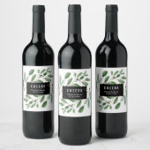 Étiquette Pour Bouteilles De Vin Aquarelle moderne Verdure et or | Bravo (Bouteilles)