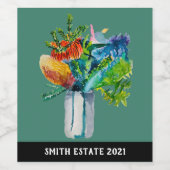 Étiquette Pour Bouteilles De Vin Aquarelle Native Australian Flowers (Étiquettes simples)