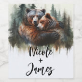 Étiquette Pour Bouteilles De Vin Aquarelle Oears Rustic Wilderness Mariage (Étiquettes simples)