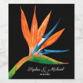 Étiquette Pour Bouteilles De Vin Aquarelle Oiseau du Paradis (Étiquettes simples)