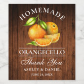 Étiquette Pour Bouteilles De Vin Aquarelle Oranges Orangecello Mariage Bois (Étiquettes simples)