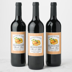Étiquette Pour Bouteilles De Vin Aquarelle Oranges Orangecello Mariage Merci