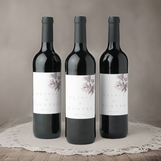 Étiquette Pour Bouteilles De Vin Aquarelle Peony Flowers Mariage