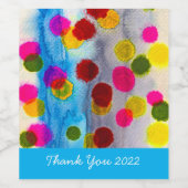 Étiquette Pour Bouteilles De Vin Aquarelle pois bleue abstraite (Étiquettes simples)