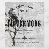 Étiquette Pour Bouteilles De Vin Aquarelle Raven Nevermore (Étiquettes simples)