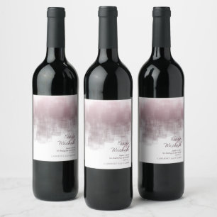 Étiquette Pour Bouteilles De Vin Aquarelle Réflexions Merci Mauve ID774