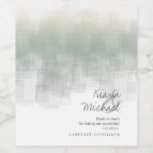 Étiquette Pour Bouteilles De Vin Aquarelle Réflexions Merci Sage ID774 (Étiquettes simples)