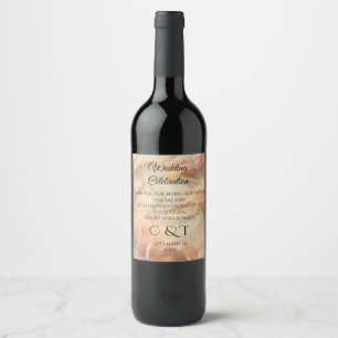 Étiquette Pour Bouteilles De Vin Aquarelle romantique perles florales Plumes Mariag