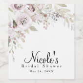 Étiquette Pour Bouteilles De Vin Aquarelle rose douce Élégante Mariage florale (Étiquettes simples)