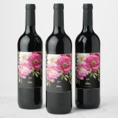 Étiquette Pour Bouteilles De Vin Aquarelle rose et blanc Peony Mariage floral (Bouteilles)