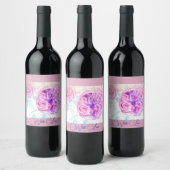Étiquette Pour Bouteilles De Vin Aquarelle rose Lilac Merci rose (Bouteilles)