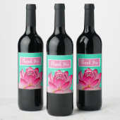 Étiquette Pour Bouteilles De Vin Aquarelle rose lofleur art (Bouteilles)