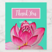 Étiquette Pour Bouteilles De Vin Aquarelle rose lofleur art (Étiquettes simples)