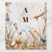 Étiquette Pour Bouteilles De Vin Aquarelle rustique Mariage bois (Étiquettes simples)