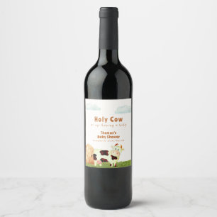 Étiquette Pour Bouteilles De Vin Aquarelle rustique mignonne Saint-Baby shower de l