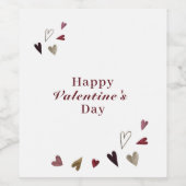 Étiquette Pour Bouteilles De Vin Aquarelle Saint Valentin Coeurs (Étiquettes simples)